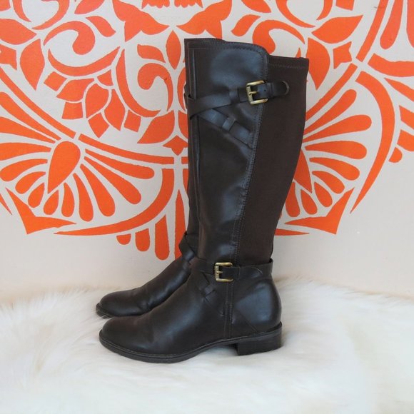 Franco Sarto Shoes - Franco Sarto Brown Round Toe Riding Boots 7.5